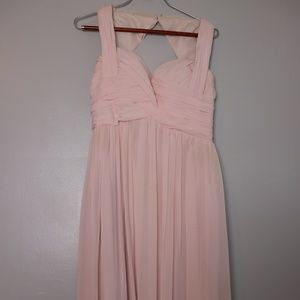 Cameron bridesmaids dress Azazie bushing pink